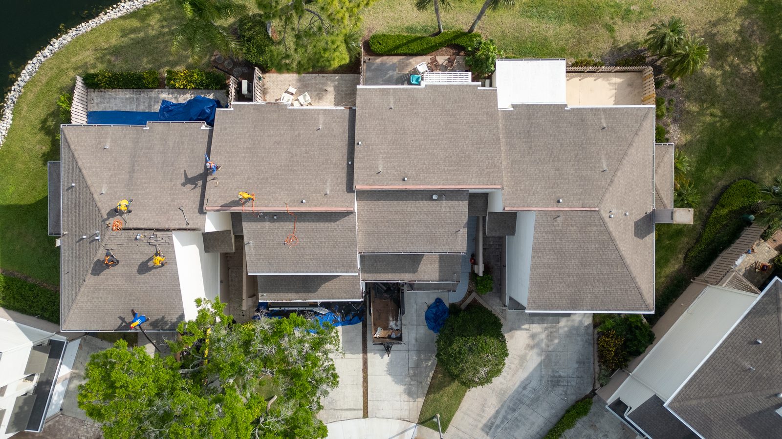 Aerial view of the townhome community